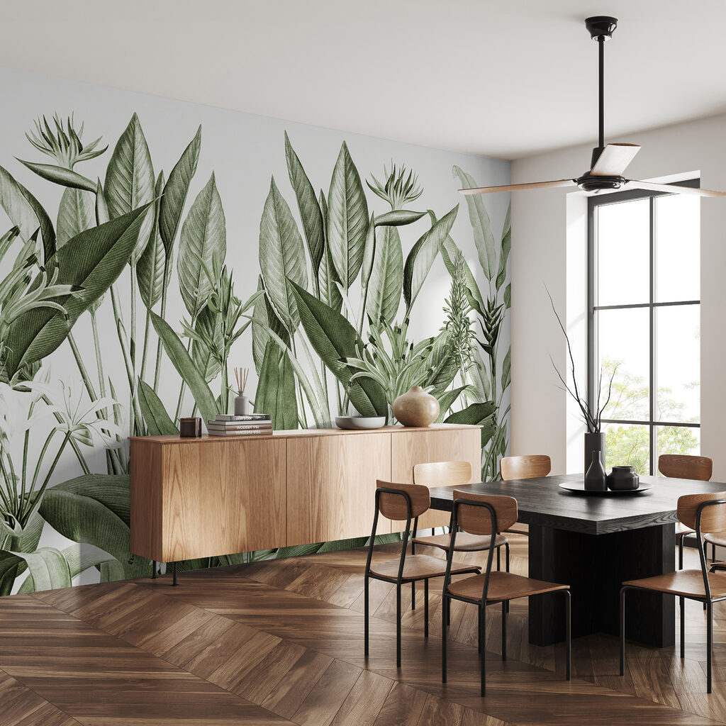Flori tropicale printre frunze — interior 3