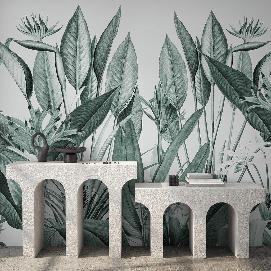 Flori tropicale printre frunze — interior 1