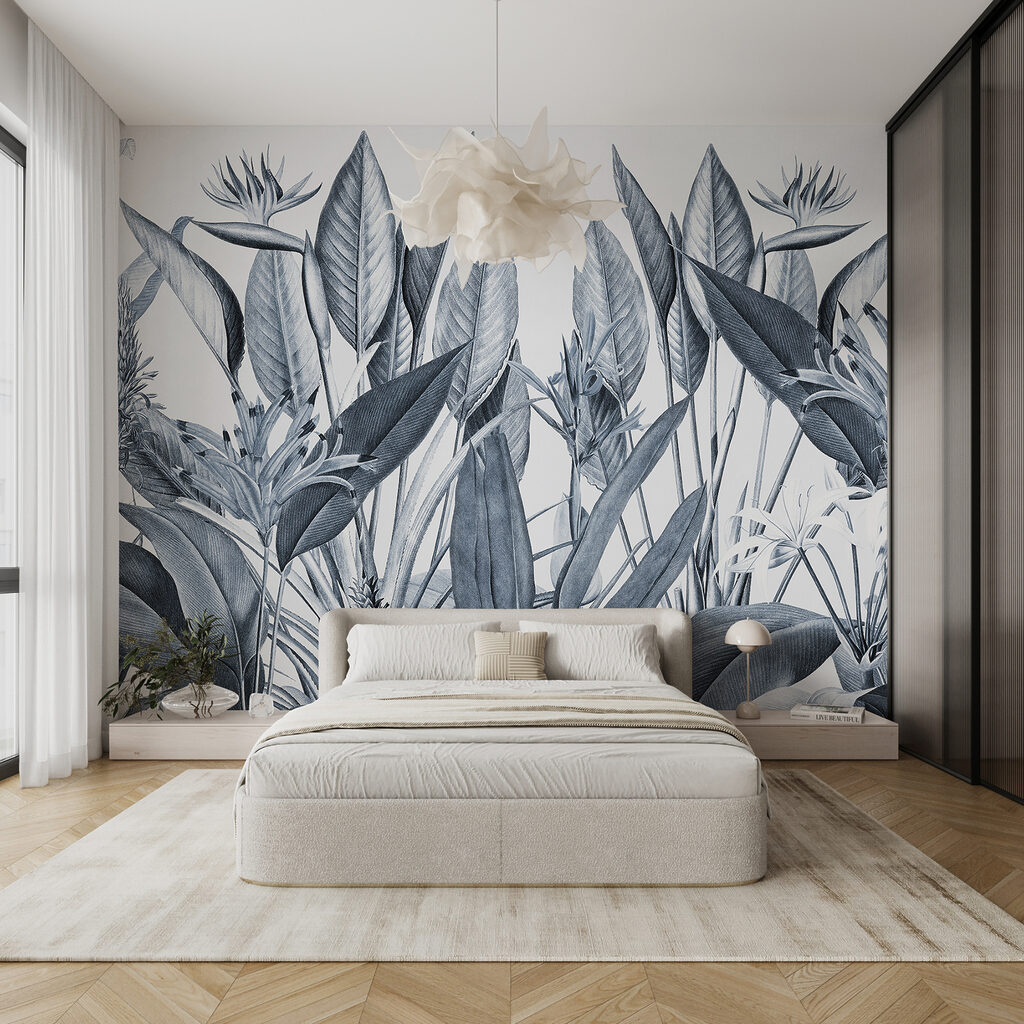 Flori tropicale printre frunze — interior 1