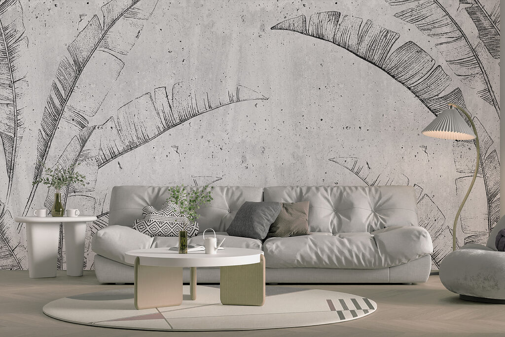 Frunze desenate, fundal uzat — interior 3