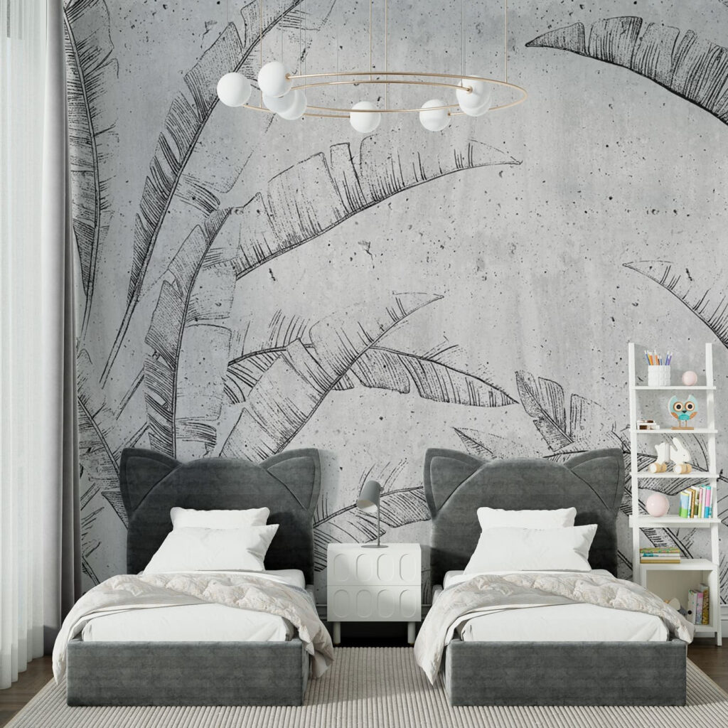 Frunze desenate, fundal uzat — interior 2