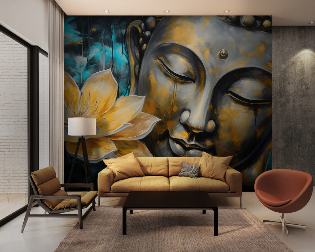 Buddha cu lotus auriu — interior 1