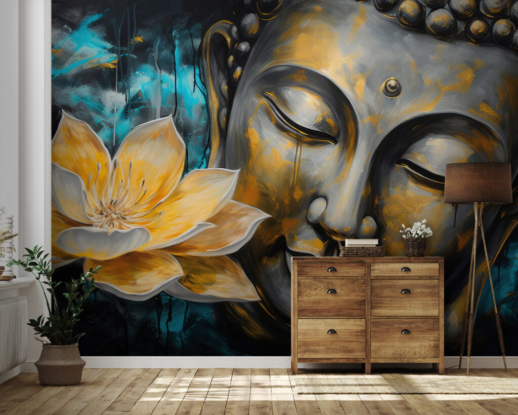 Buddha cu lotus auriu — interior 2