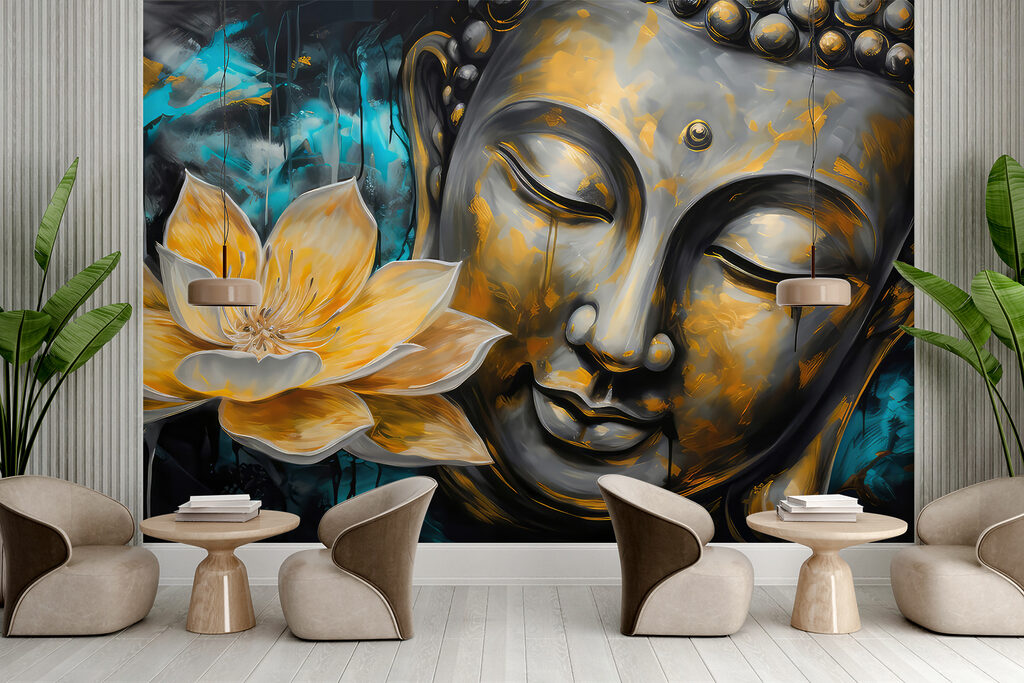 Buddha cu lotus auriu — interior 4