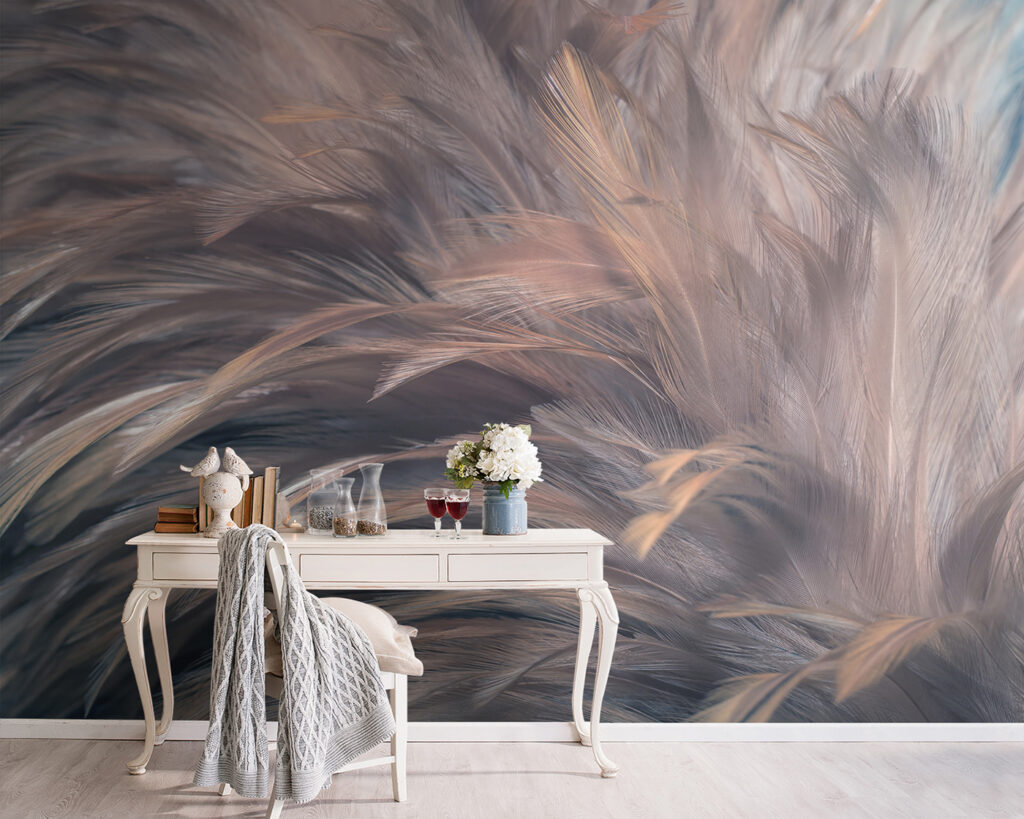 Pene gri, reflexe roz — interior 5
