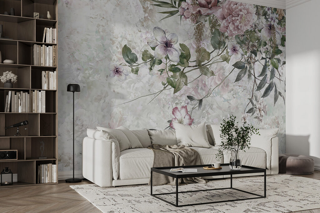 Flori roz, fundal uzat — interior 4