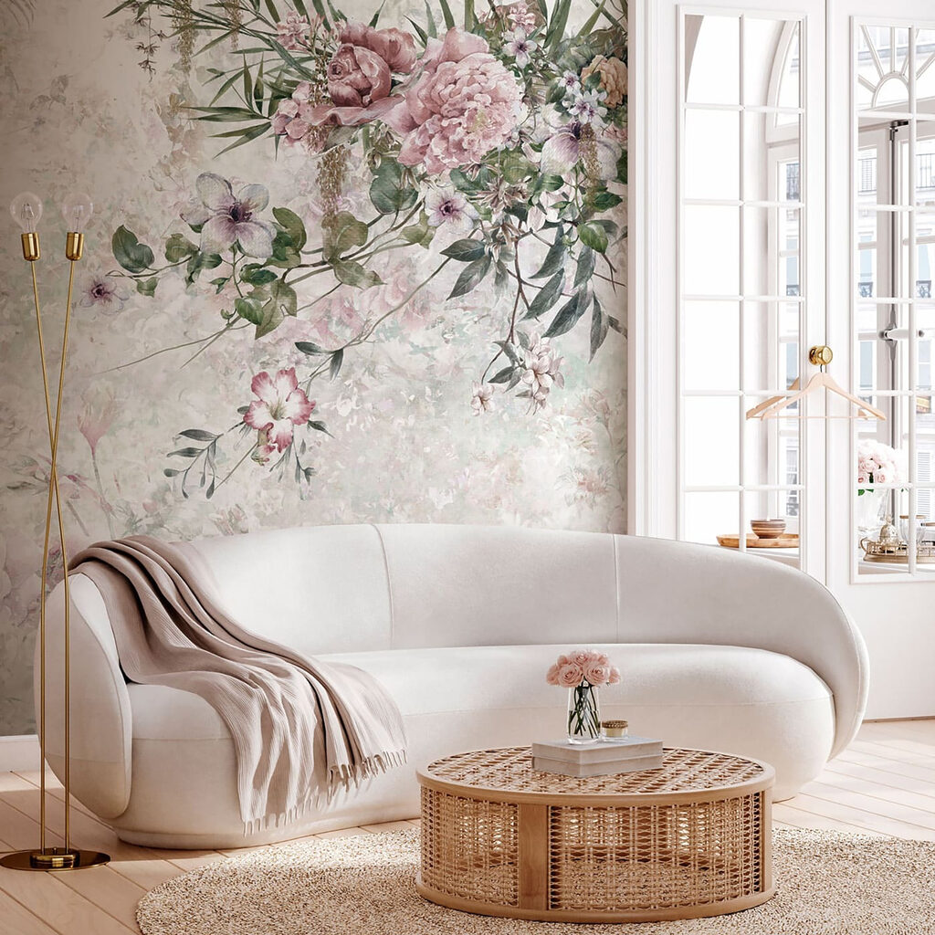 Flori roz, fundal uzat — interior 5
