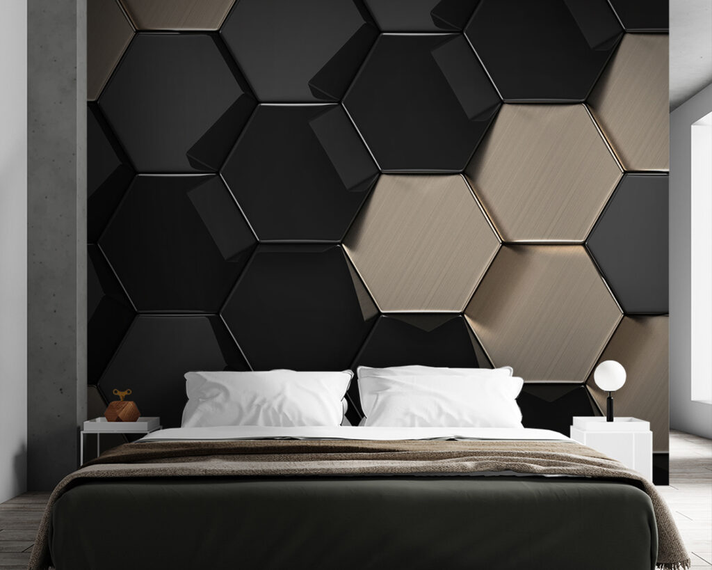 Hexagoane negre și bej — interior 2
