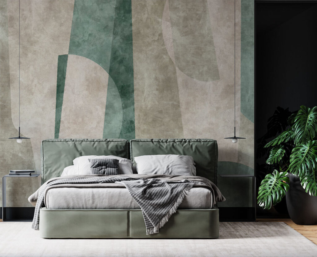 Forme curbate în verde — interior 1