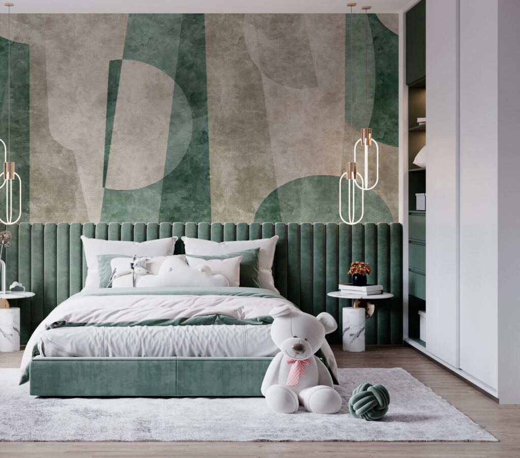 Forme curbate în verde — interior 2