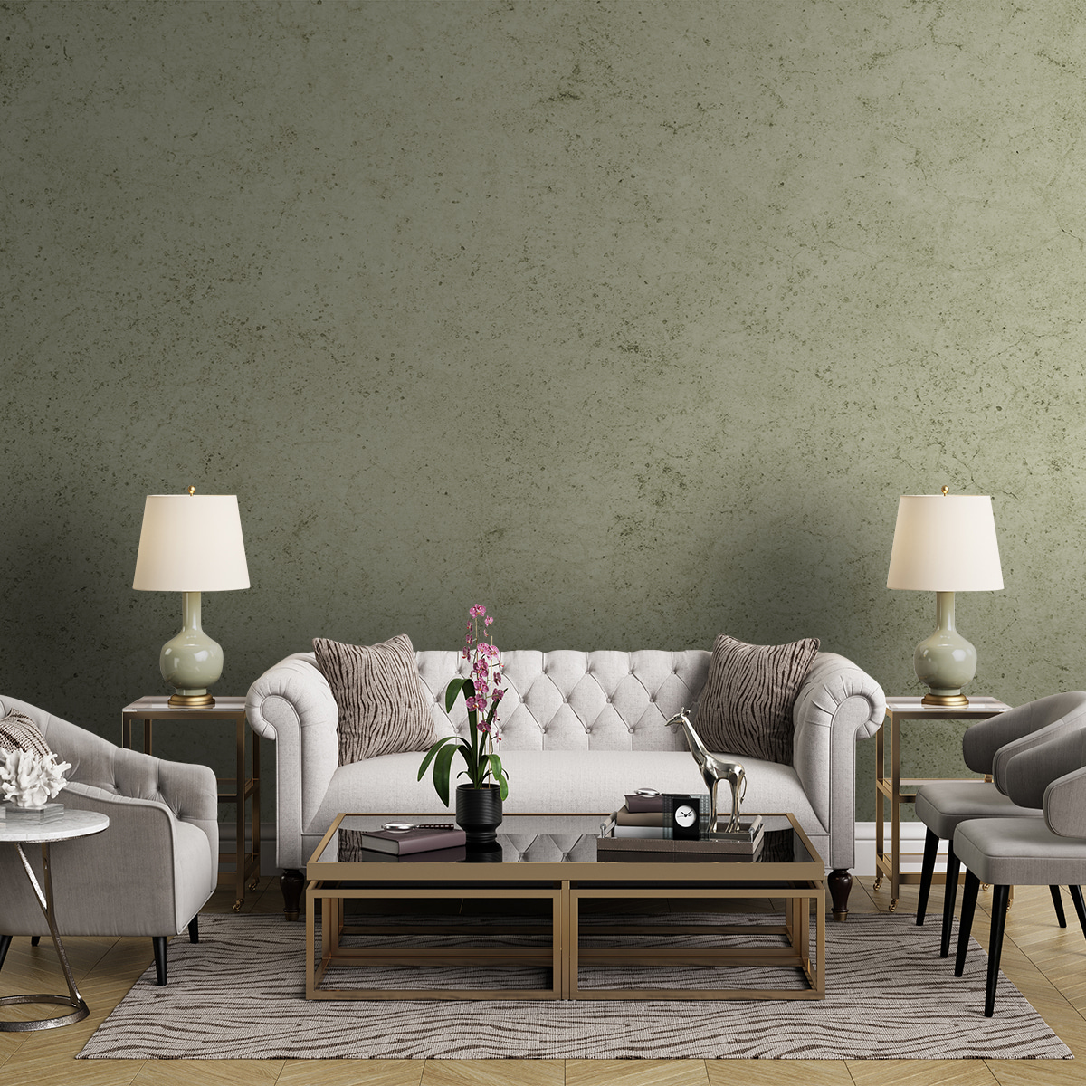 Suprafață verde uzată — interior 1