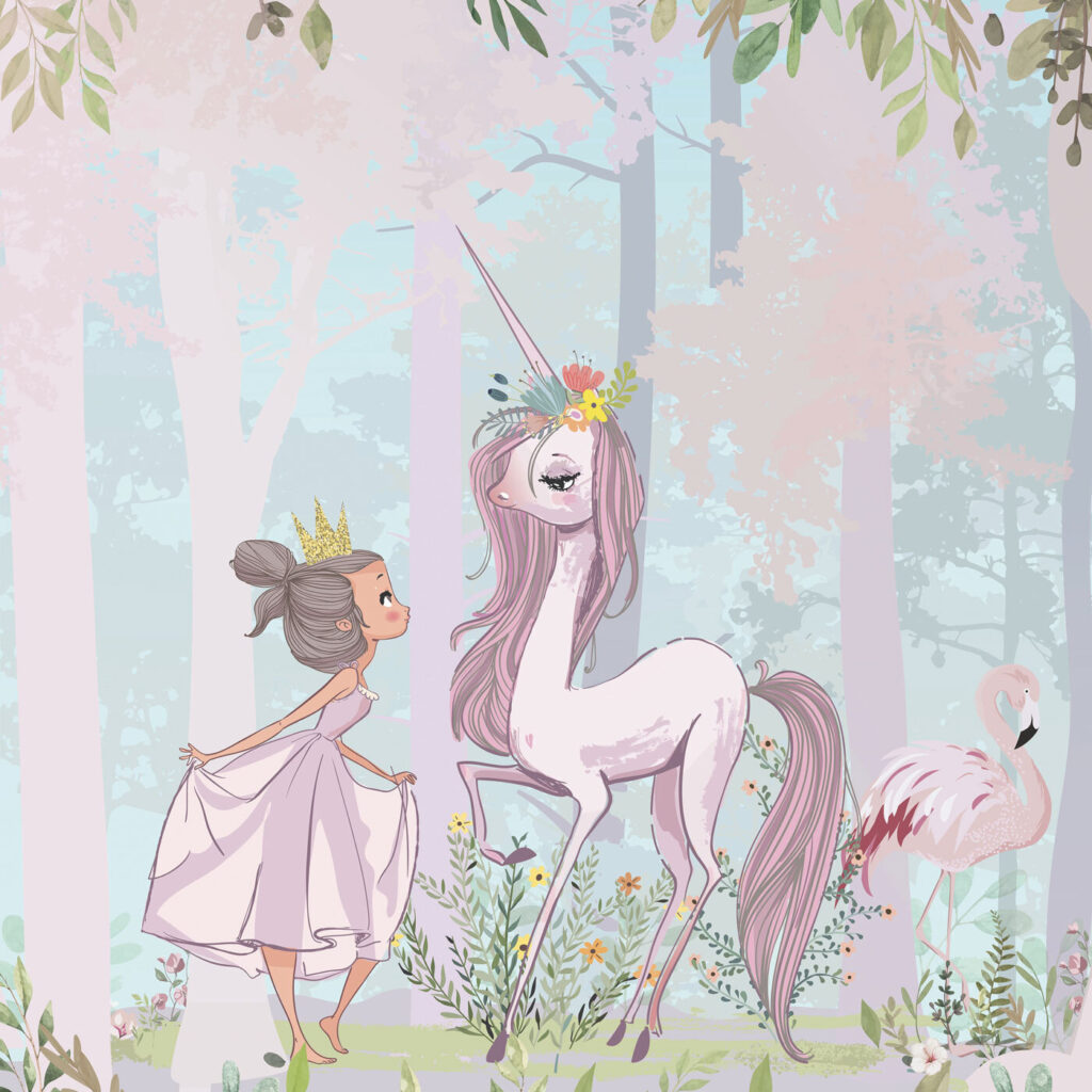 Prințesa cu unicornul roz — design complet
