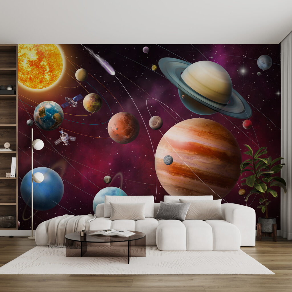 Spațiu roșu cu planete — interior 2
