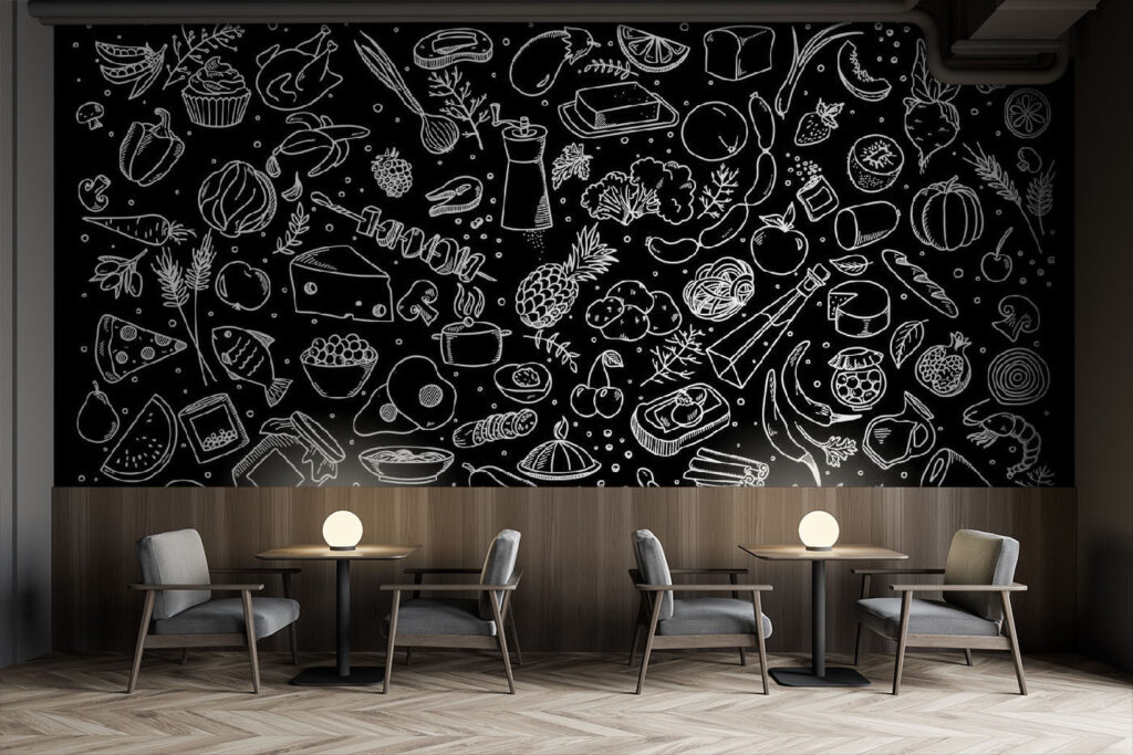 Desene culinare pe negru — interior 2