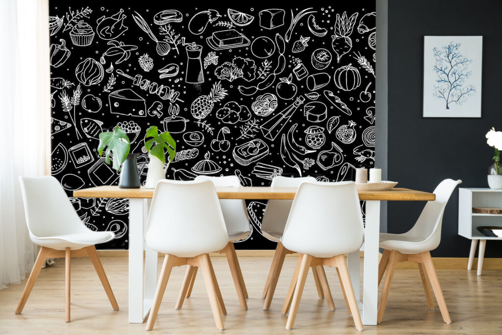 Desene culinare pe negru — interior 1