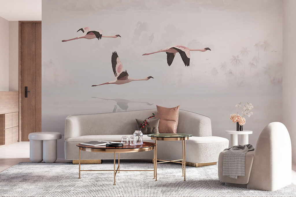 Flamingi peste apă pală — interior 4
