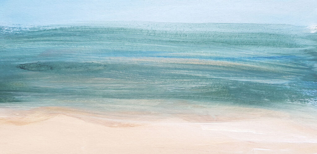 Mare turcoaz peste nisip — design complet