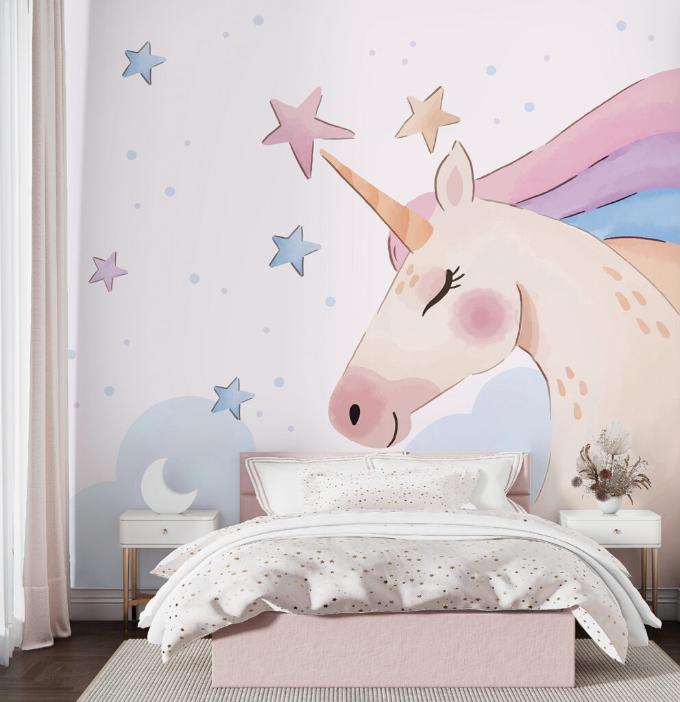 Unicorn sub stele într-un interior