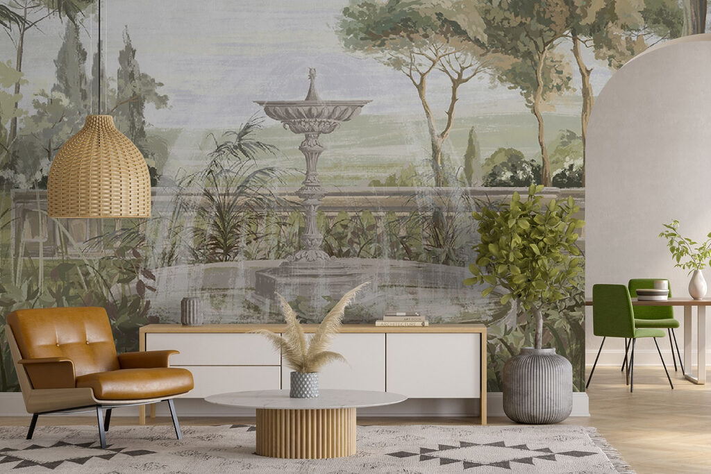 Fântână în grădină tropicală — interior 1