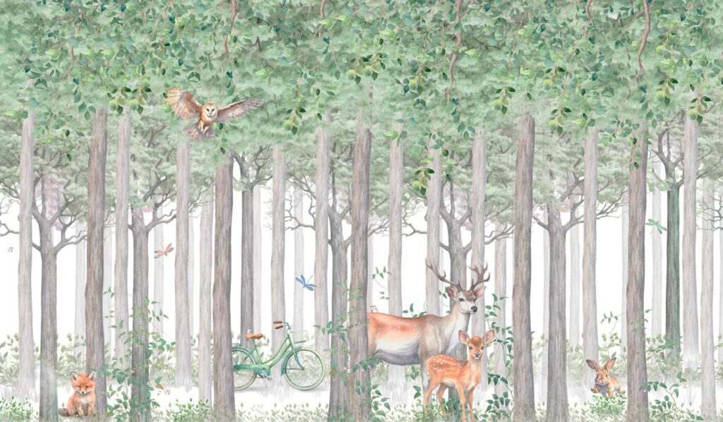 Animale între trunchiuri — design complet