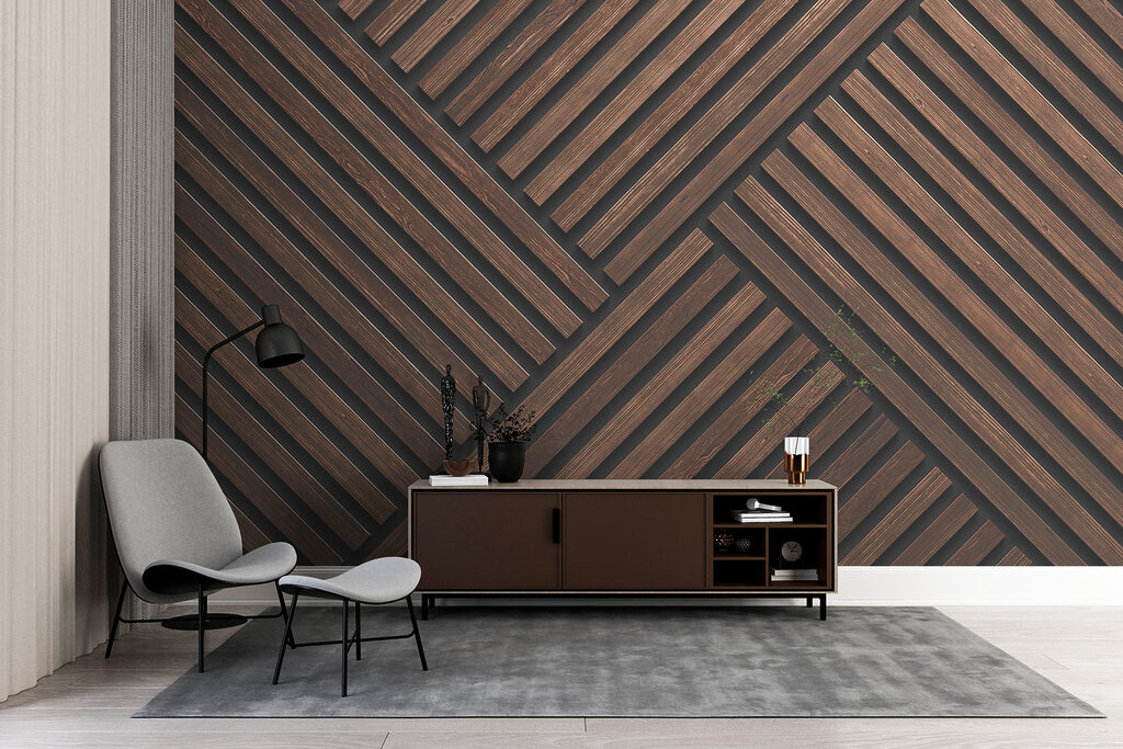 Șipci în model unghiular — interior 4