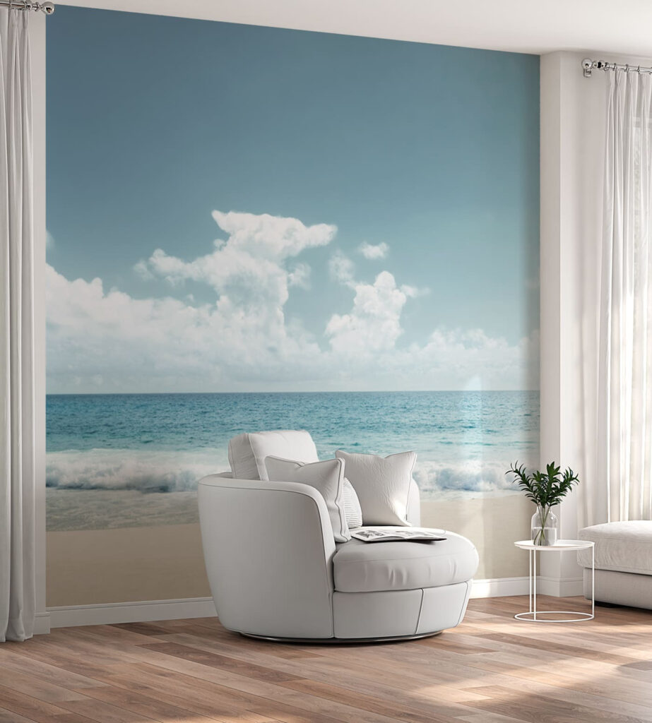 Zi senină la mare într-un interior