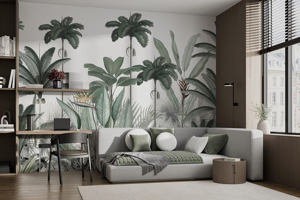Palmieri în hașurare fină — interior 2