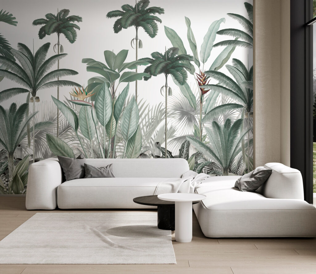Palmieri în hașurare fină — interior 1