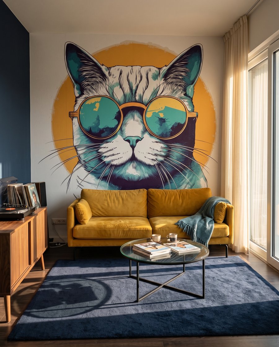 Portret grafic de pisică — interior 8