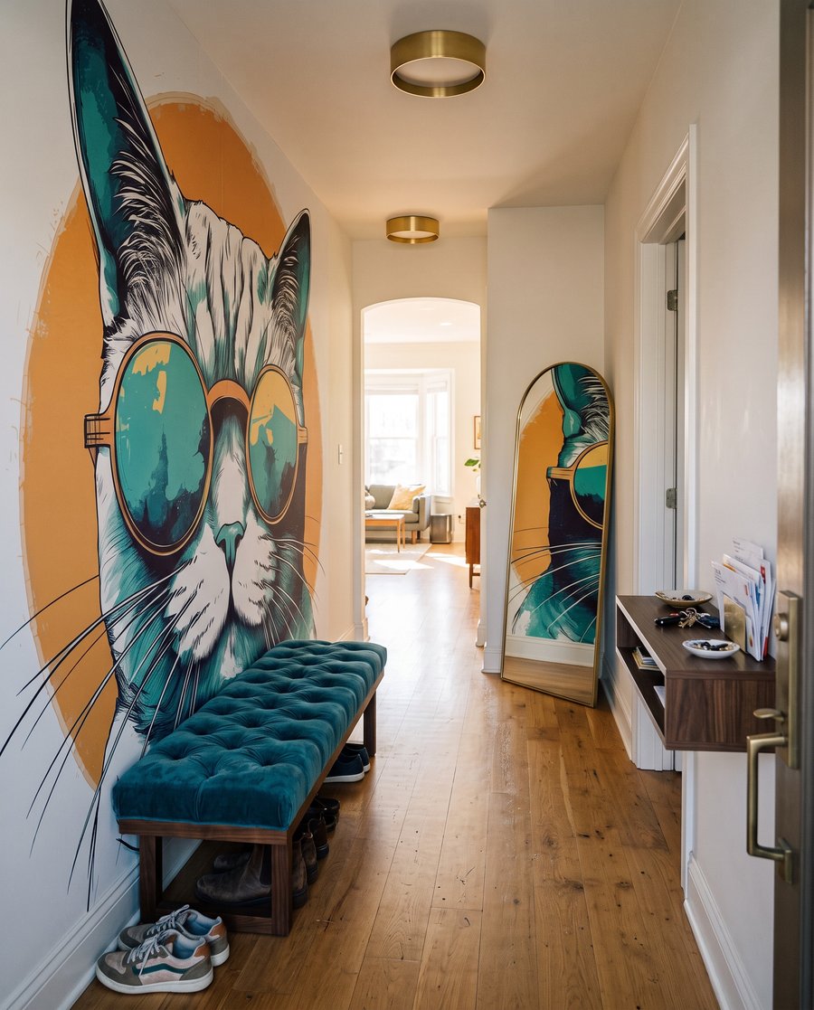 Portret grafic de pisică — interior 5