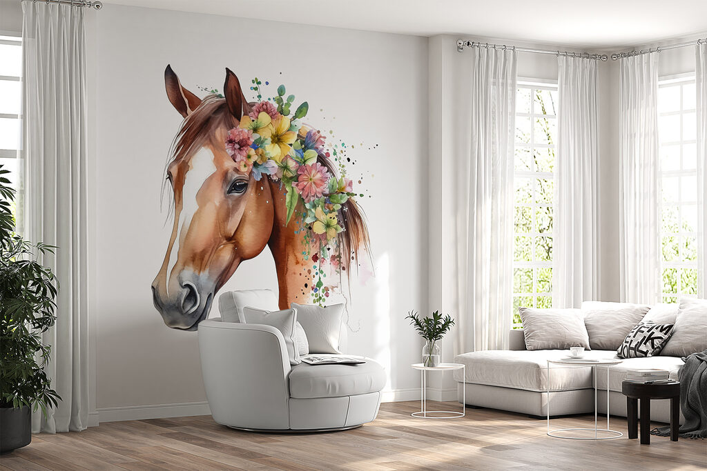 Cal cu coamă florală — interior 4