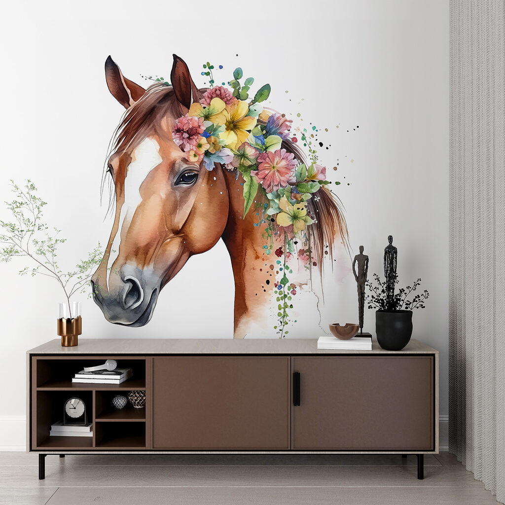 Cal cu coamă florală — interior 5
