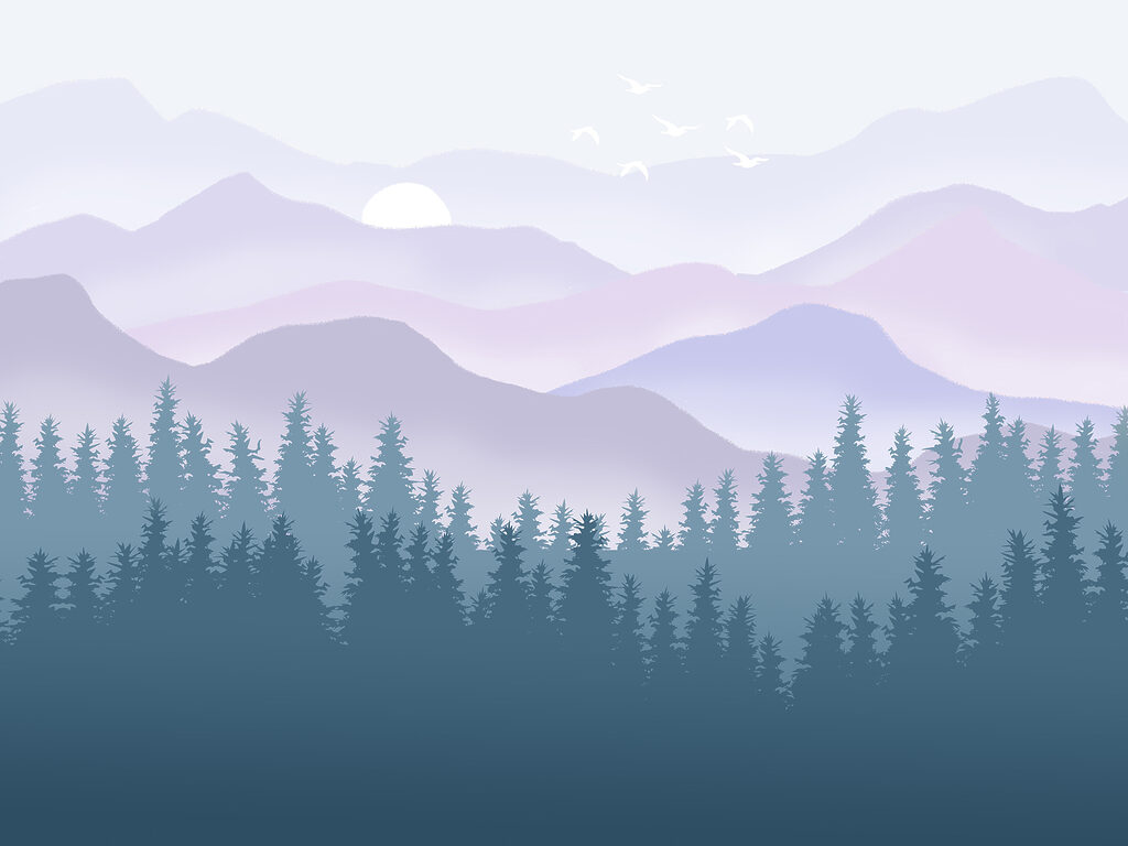 Munți deasupra pinilor — design complet