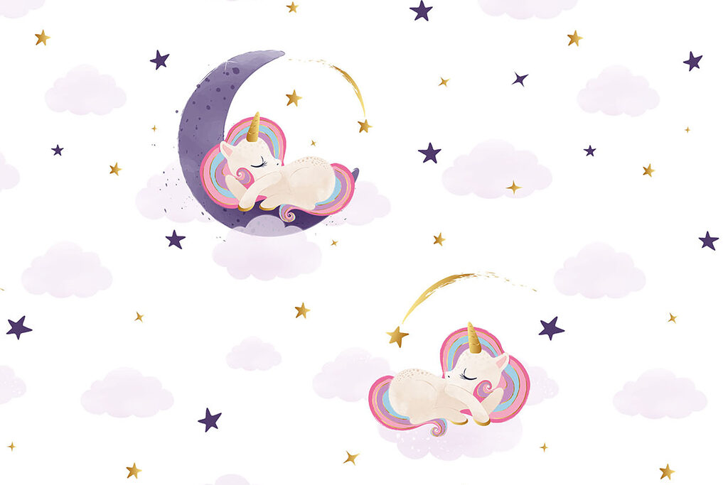 Unicorni sub lunile violet — design complet