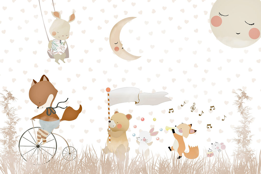 Parada animalelor sub lună — design complet