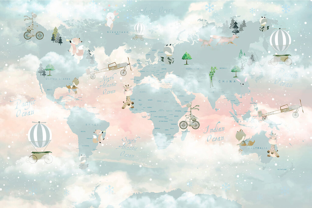 Harta lumii printre nori — design complet
