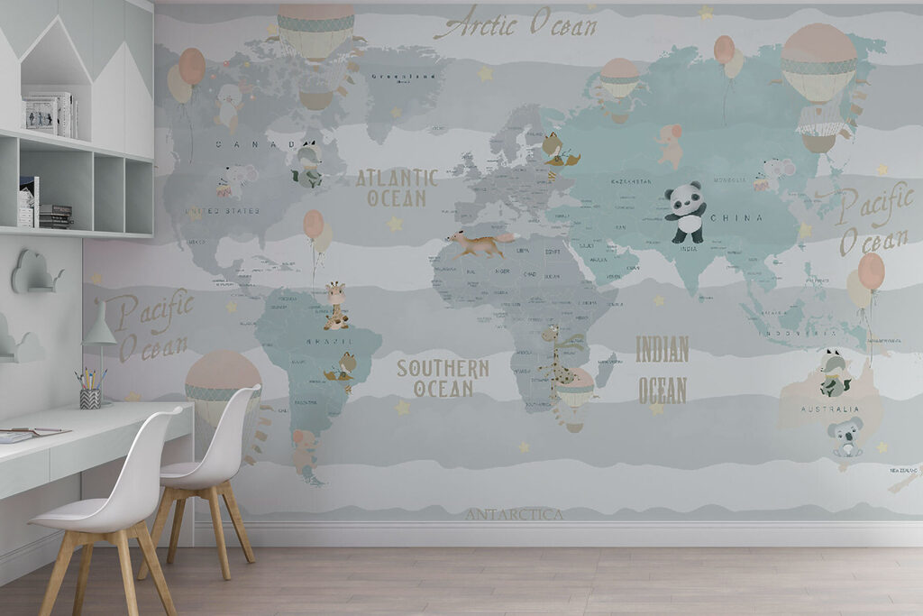 Harta lumii în pastel — interior 1