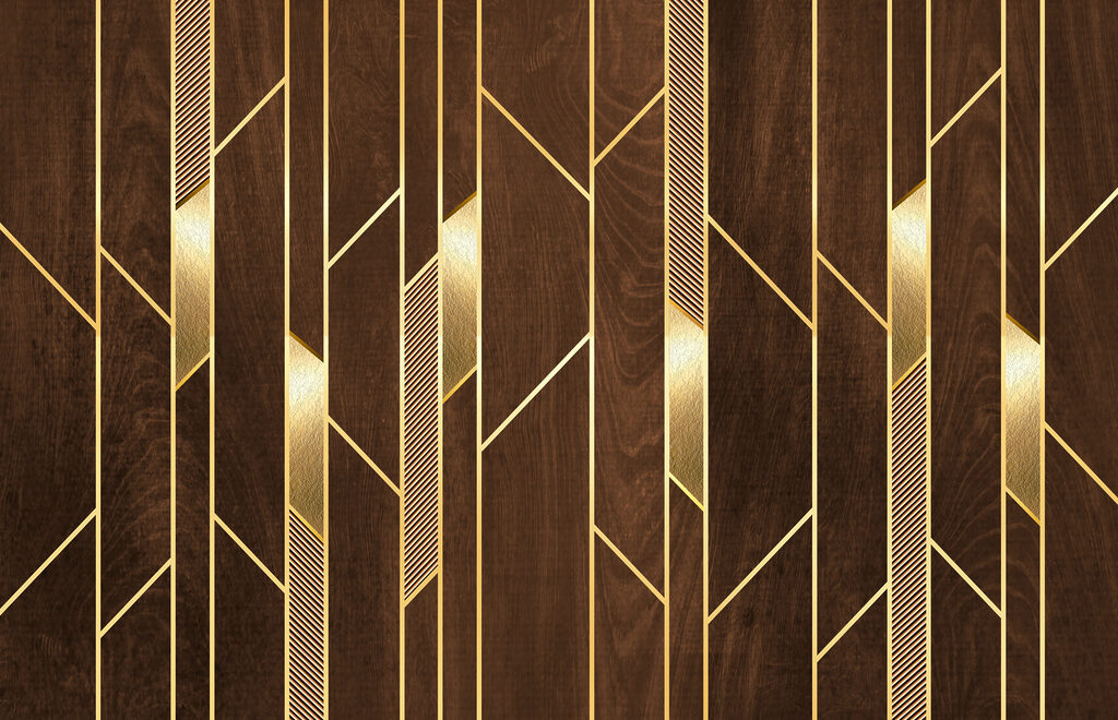 Linii aurii pe maro — design complet