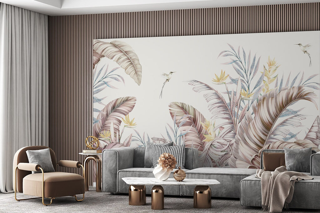 Frunze tropicale și păsări — interior 3