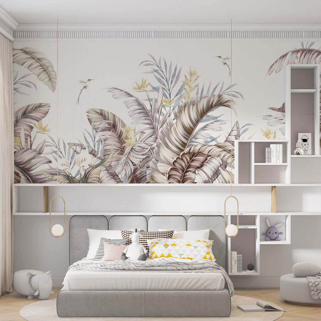 Frunze tropicale și păsări — interior 4