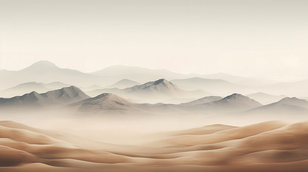 Dune în fața munților — design complet