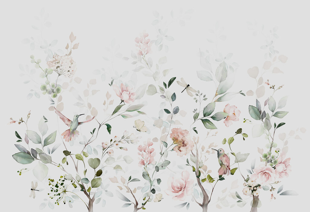 Ramuri cu flori pale — design complet