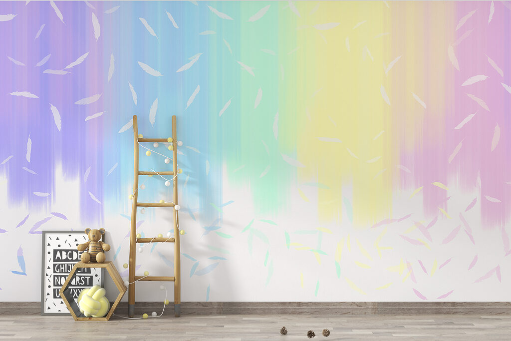 Curcubeu pastel cu liniuțe — interior 2
