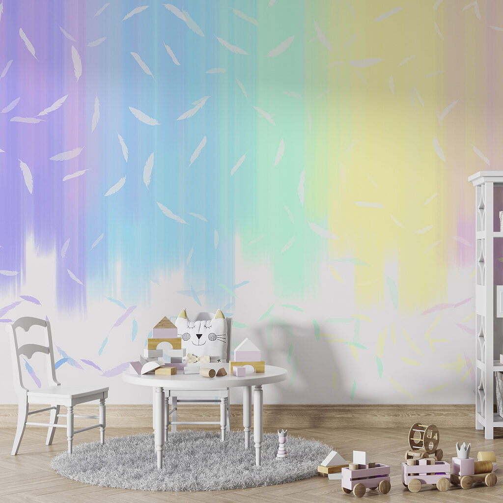 Curcubeu pastel cu liniuțe — interior 3