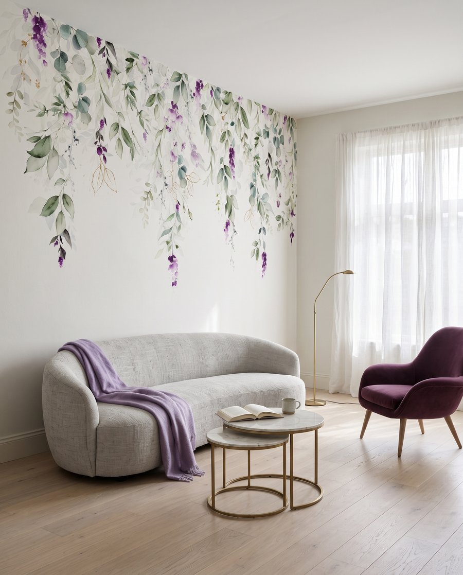 Flori mov pe ramuri — interior 3