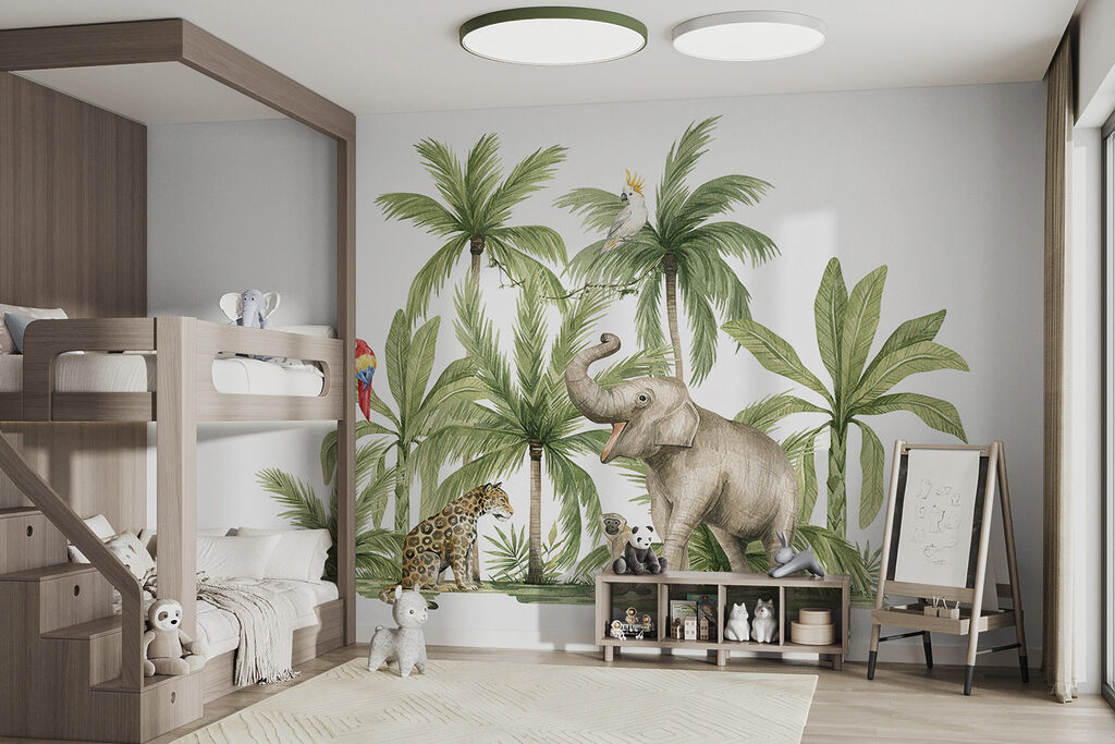 Elefant printre palmieri — interior 1