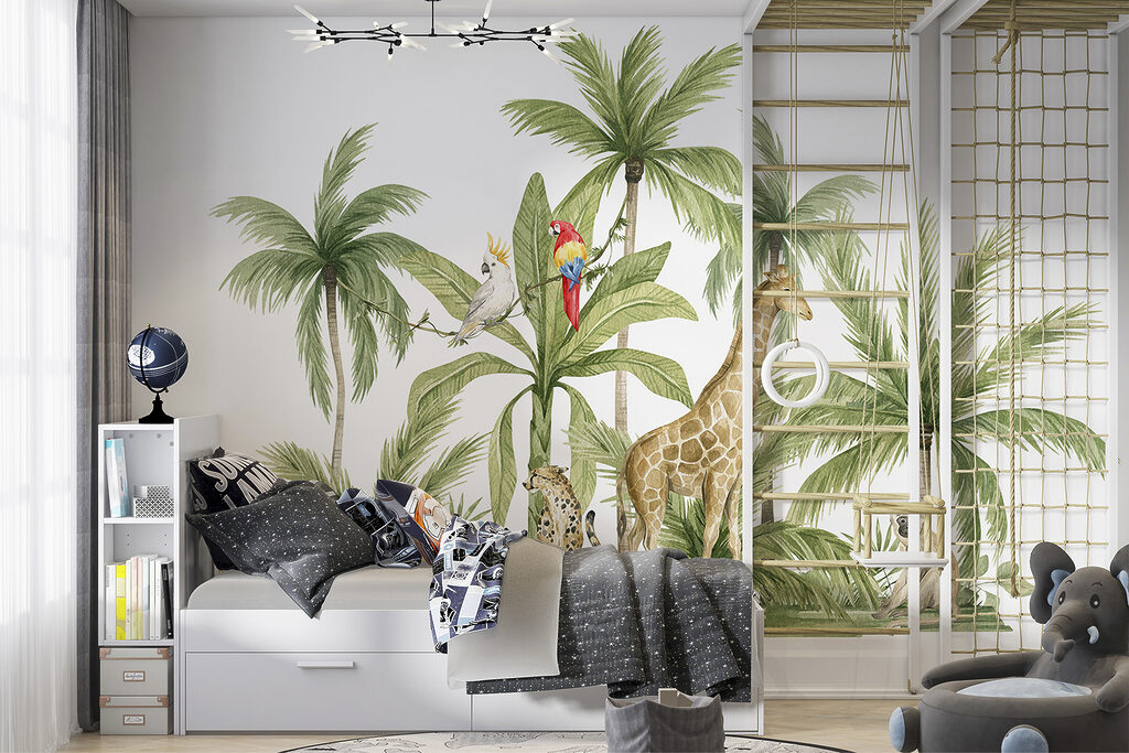 Girafe printre palmieri — interior 3