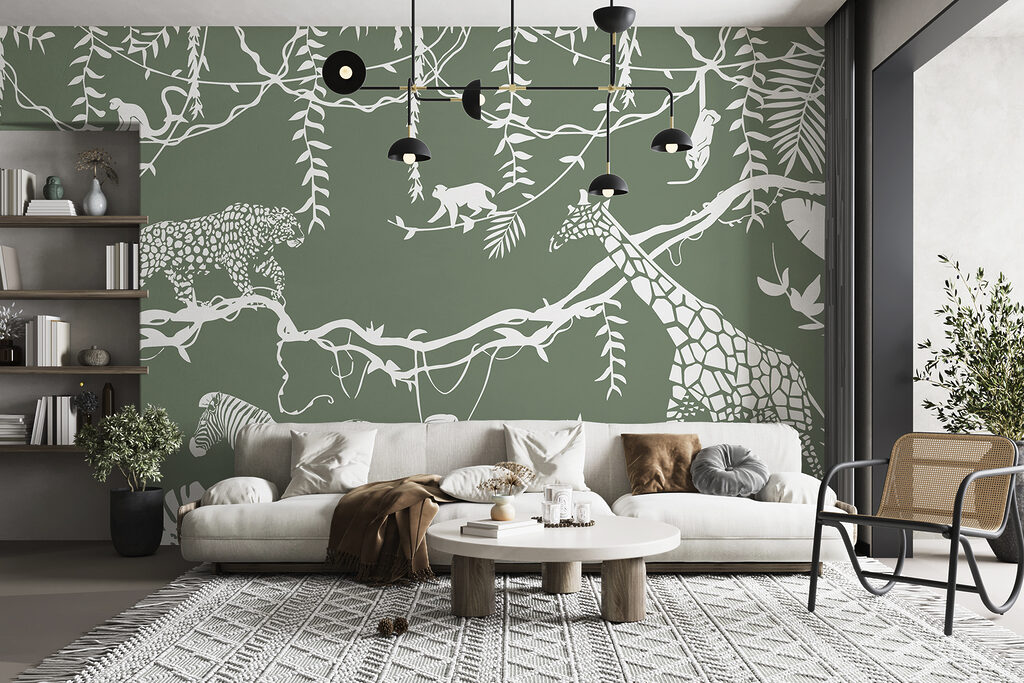 Animale în contururi albe — interior 3