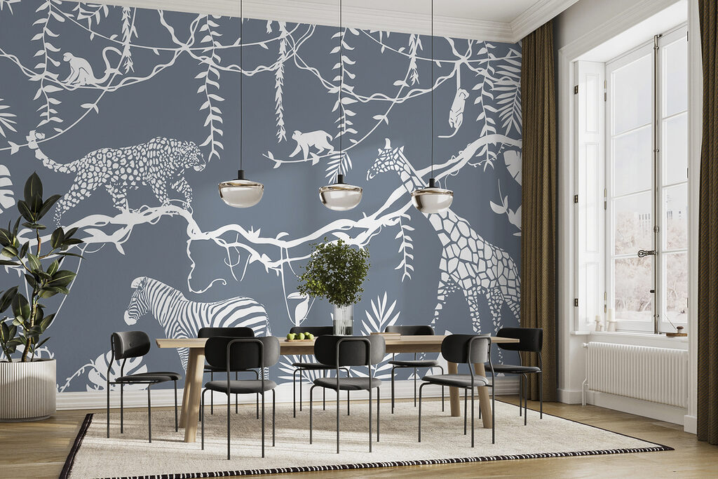 Animale în contururi albe — interior 1