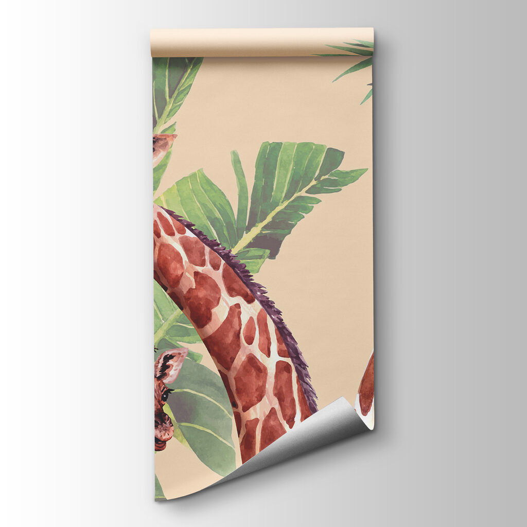 Trei girafe printre frunze — vizualizare produs